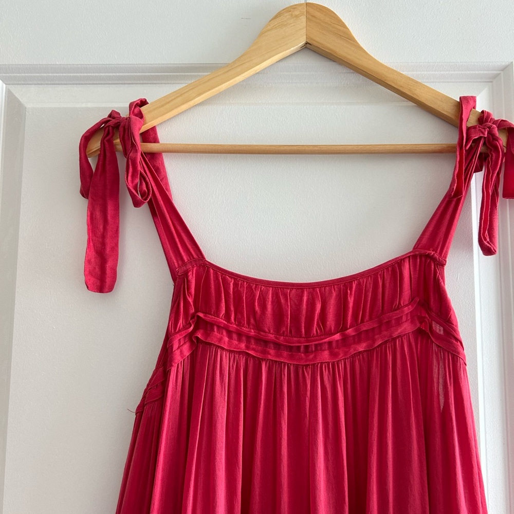 Vibrant Red Tie Strap Dress